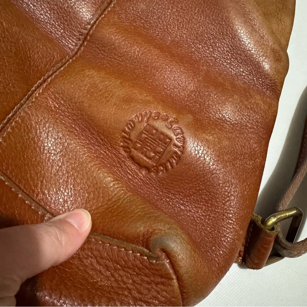 Vintage Greek Brown Leather Backpack Bag‎ Outdoor Hiking Neutral Camping